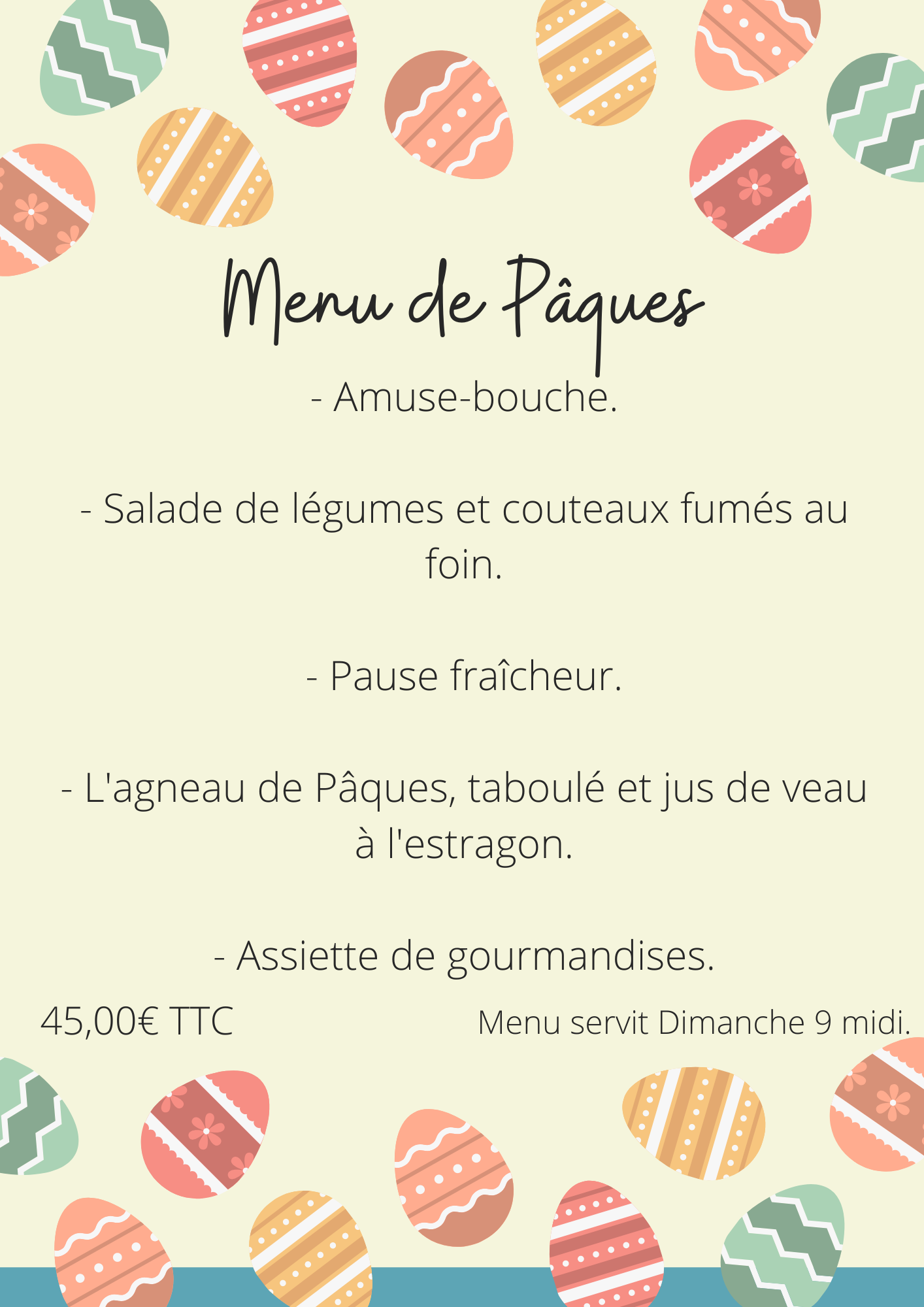Menu de Pâques